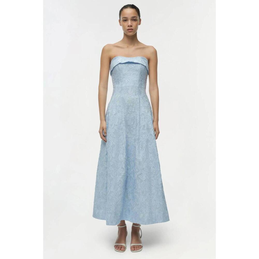 NEW SIMKHAI valeria jacquard midi dress in tidepool